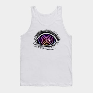 Psychedelic Eye. Raibow color. Pink Tank Top